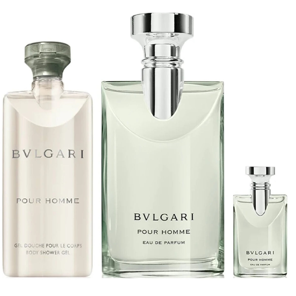 Bvlgari pour homme 3 pcs set for men: 3.4 eau de parfum spray + 2.5 shower gel + 0.17 eau de parfum travel spray