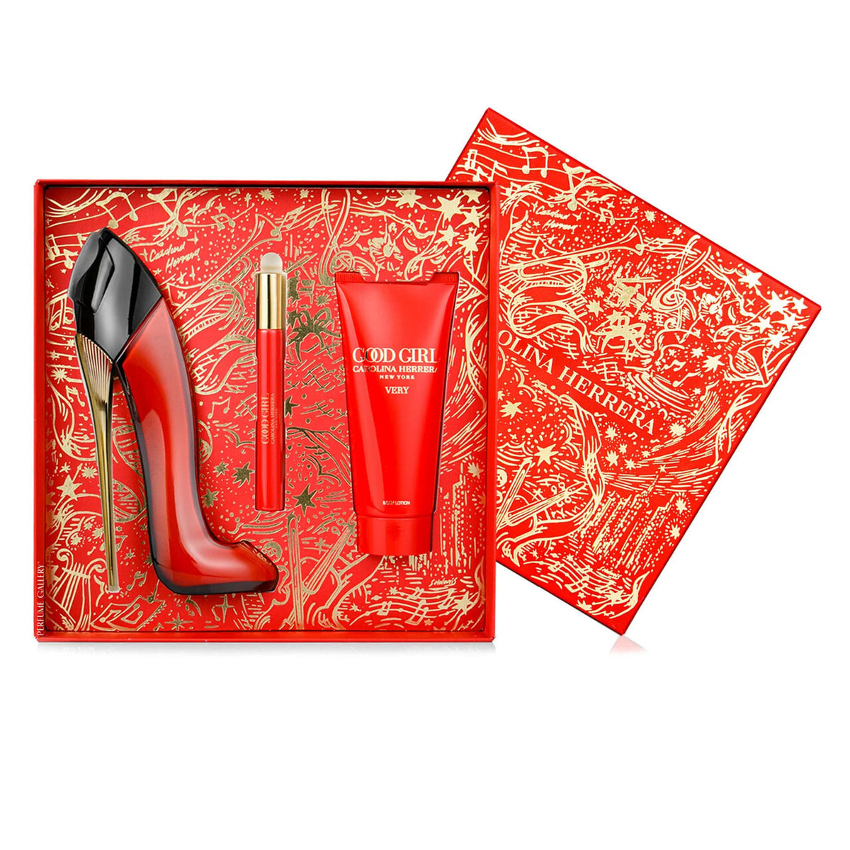 Carolina herrera very good girl 3 pcs set: 2.7 eau de parfum spray + 0.34 eau de parfum spray + 3.4 body lotion...